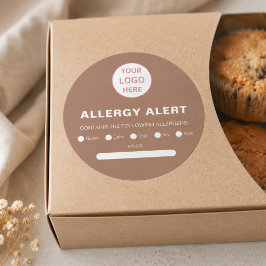 Adesivo Alerta de Alergia Padaria Logotipo Personalizado