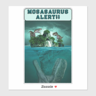 Adesivo Alerta de Mosasaururus!