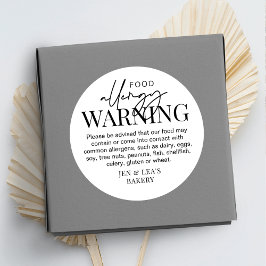 Adesivo Alerta de Segurança da Padaria Minimalista de Aler