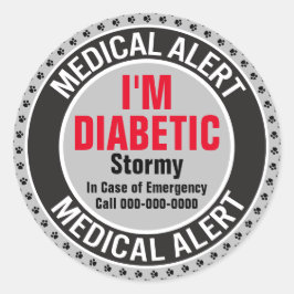 Adesivo Alerta Médico Diabético Em Caso De Emergência