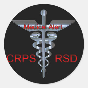 Adesivo Alerta Médico do CRPS RSD Silver Asclepius Caduceu