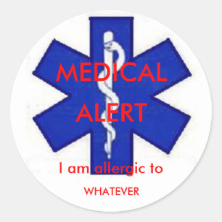 Adesivo Alerta médico "Sou alérgico a" Sticker