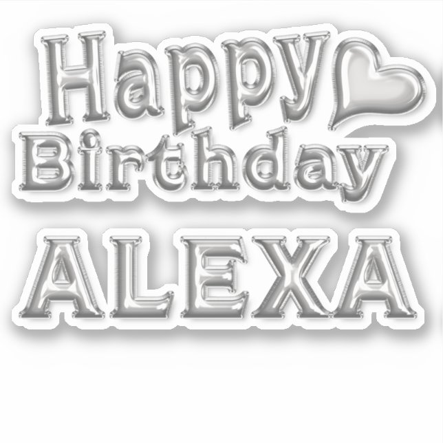Adesivo Alexa Happy Birthday silver Aufkleber Sticker (Frente)