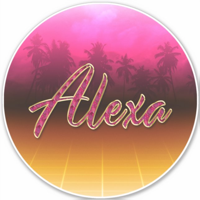 Adesivo Alexa Vorname Name golden pink Aufkleber Sticker (Frente)