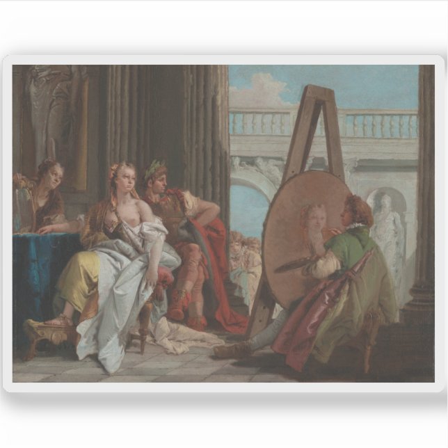 Adesivo Alexandre o Excelente&Campaspe no Estúdio Apelles (Frente)