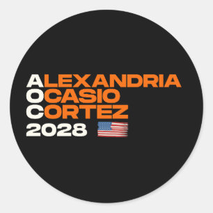 Adesivo Alexandria Ocasio-Cortez 2028 American Flag