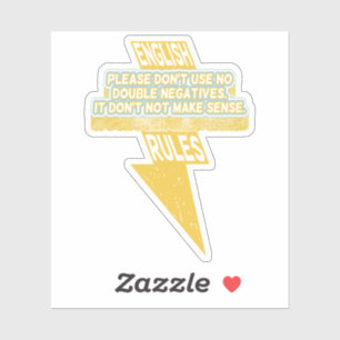 Adesivo Alfabetização em língua inglesa duplamente negativ