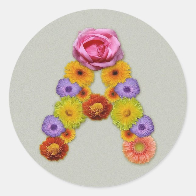 Adesivo Alfabeto A na Flor (Frente)