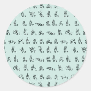 Adesivo Alfabeto americano do linguagem gestual de //do