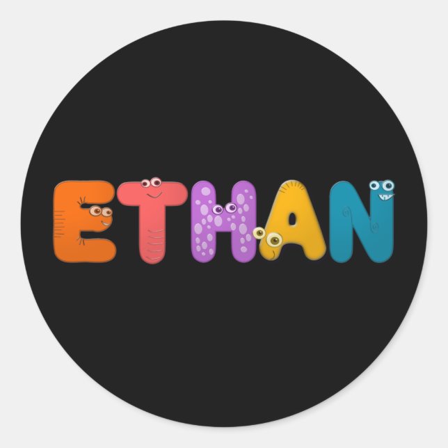 Adesivo alfabeto animal Ethan (Frente)