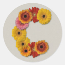 Adesivo Alfabeto C em Flores