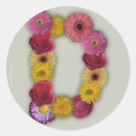 Adesivo Alfabeto D em Flores