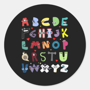 Adesivo Alfabeto Divertido Lore A a Z Olá Letra Para Menin