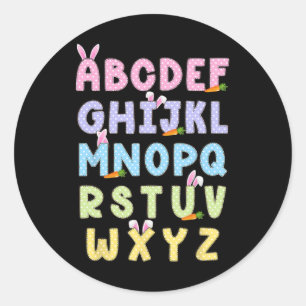 Adesivo Alfabeto Do Dia Do felz pascoa Abcs Elemeno Para P