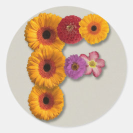Adesivo Alfabeto F em Flores