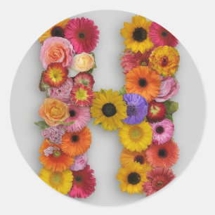 Adesivo Alfabeto H em Flores