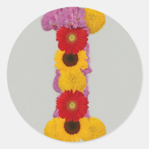 Adesivo Alfabeto I em Flores