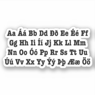Adesivo Alfabeto islandês [Íslenska Stafrófið]