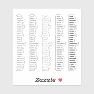 Adesivo Alfabeto Rádio