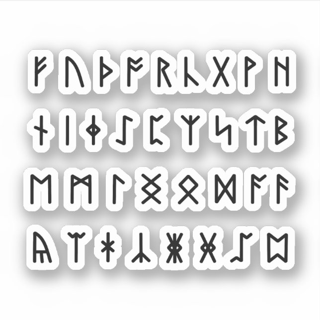 Adesivo Alfabeto Runic [Futhorc] (Frente)