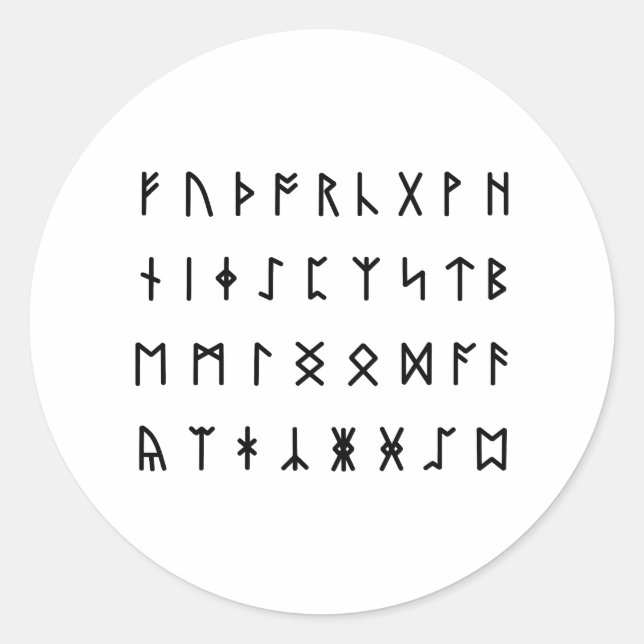 Adesivo Alfabeto Runic [Futhorc] (Frente)