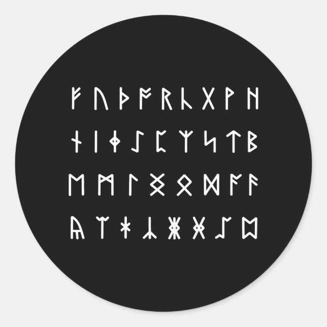 Adesivo Alfabeto Runic [Futhorc] (Frente)