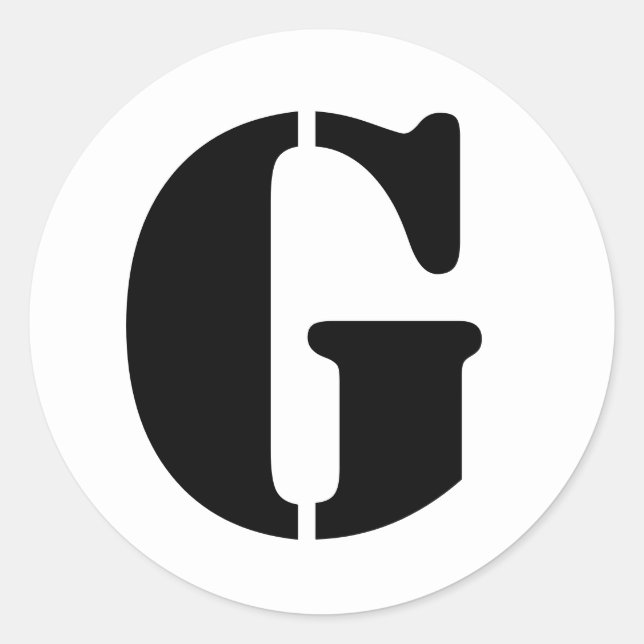 Adesivo Alfabeto Stencil por Janz - Letra G White (Frente)