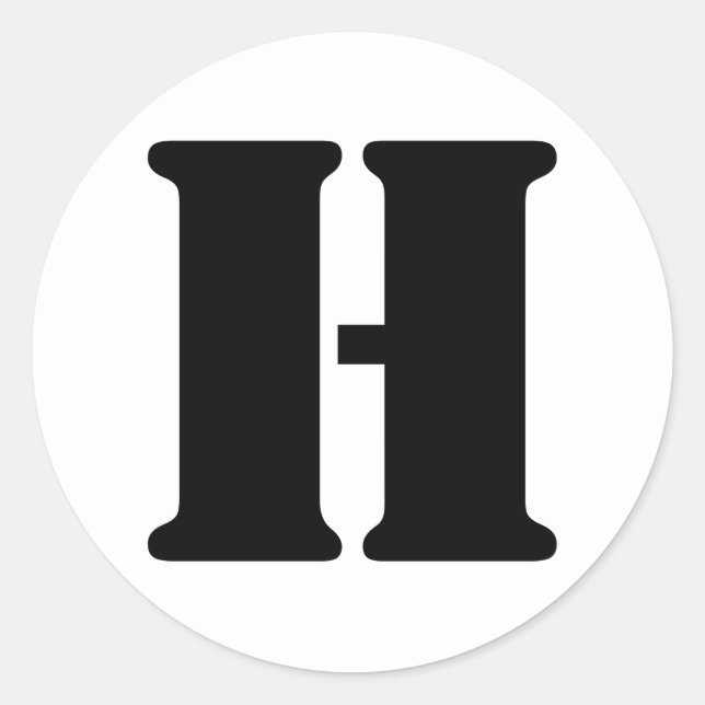 Adesivo Alfabeto Stencil por Janz - Letra H branca (Frente)