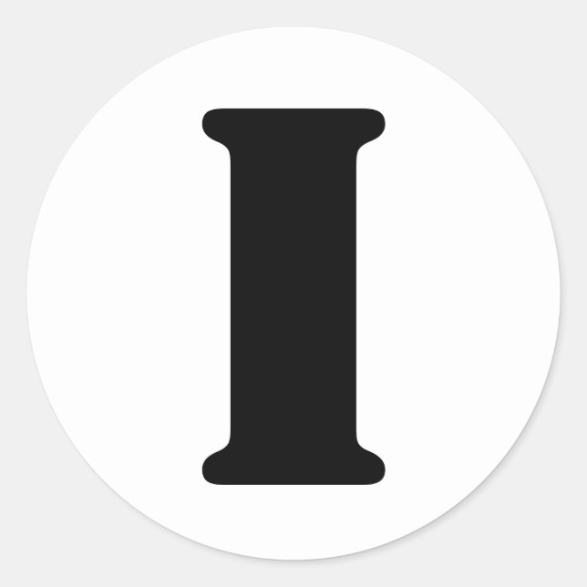 Adesivo Alfabeto Stencil por Janz - Letra I Branca (Frente)