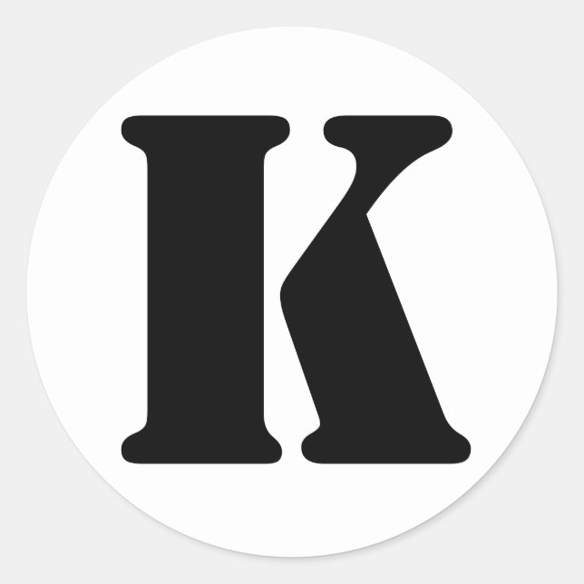 Adesivo Alfabeto Stencil por Janz - Letra K Branco (Frente)