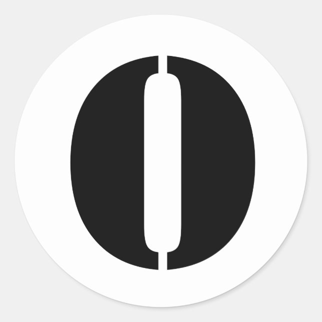 Adesivo Alfabeto Stencil por Janz - Letra O Branco (Frente)