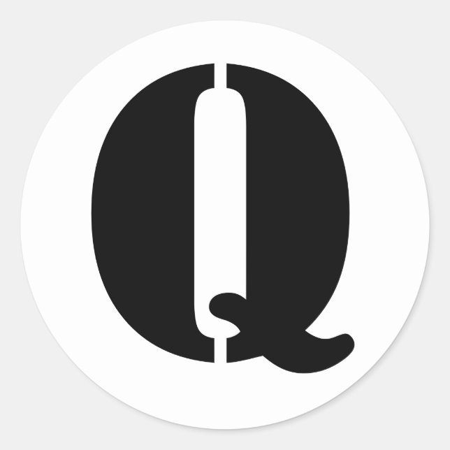 Adesivo Alfabeto Stencil por Janz - Letra Q Branca (Frente)