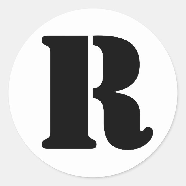 Adesivo Alfabeto Stencil por Janz - Letra R Branca (Frente)