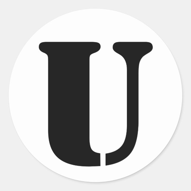 Adesivo Alfabeto Stencil por Janz - Letra U Branco (Frente)