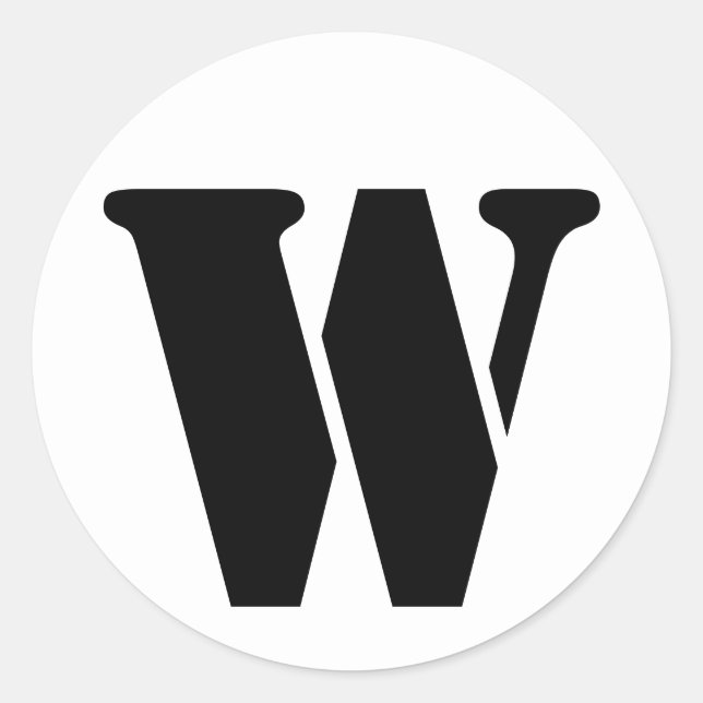 Adesivo Alfabeto Stencil por Janz - Letra W Branco (Frente)