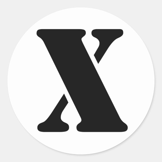 Adesivo Alfabeto Stencil por Janz - Letra X Branco (Frente)