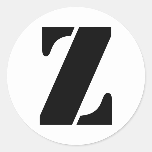 Adesivo Alfabeto Stencil por Janz - Letra Z Branco (Frente)