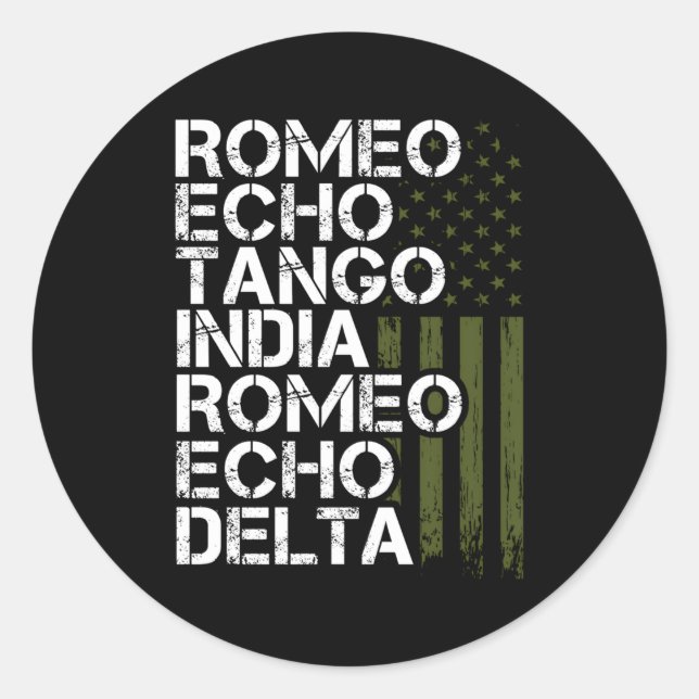 Adesivo Alfabeto Telefônico Militar Aposentado Retiret (Frente)