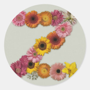 Adesivo Alfabeto Z em Flores