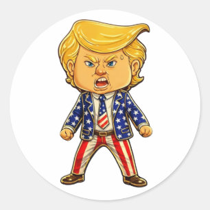 Adesivo Alfinete de Lapela Chibi Cartoon Trump Feliz Meme
