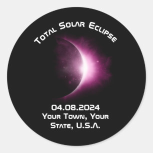 Adesivo Alfinete Solar Eclipse 2024 Personalizado
