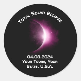 Adesivo Alfinete Solar Eclipse 2024 Personalizado