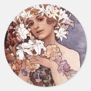 Adesivo Alfons Mucha: Flor