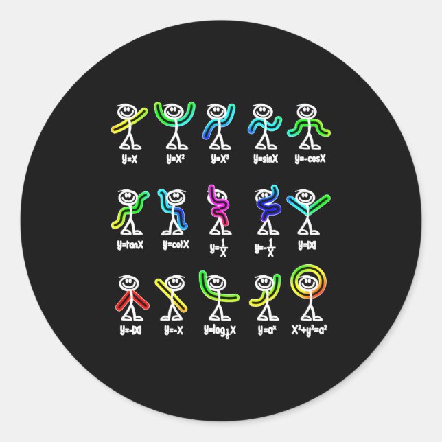 Adesivo Algebra Dance Funny Graph Figures Math  (Frente)