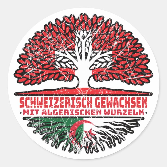 Adesivo Algerien Algerisch Schweizer Schweiz Baum Wurzel (Frente)