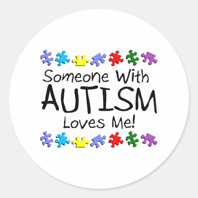 Adesivo Alguém Com Autismo Me Ama (PP) (Frente)