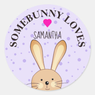 Adesivo Alguém Te Ama O Pau De Lilac Bunny Round.