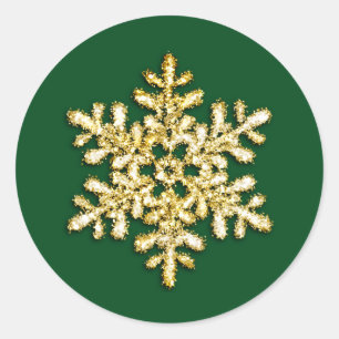 Adesivo Algum selo de cristal Dourado do floco de neve do