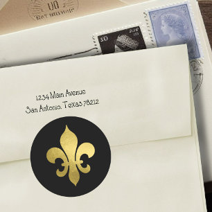 Adesivo Alguma cor com selo Dourado do envelope da flor de