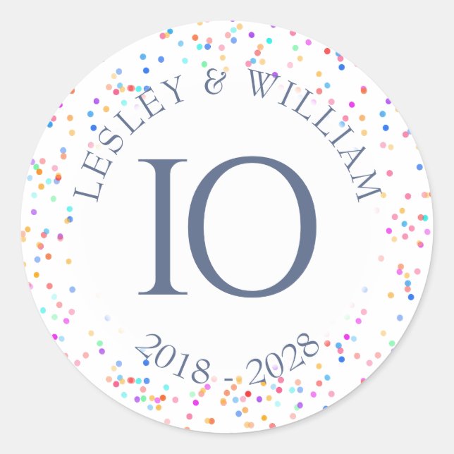 Adesivo Alguns confetes do arco-íris do aniversário (Frente)